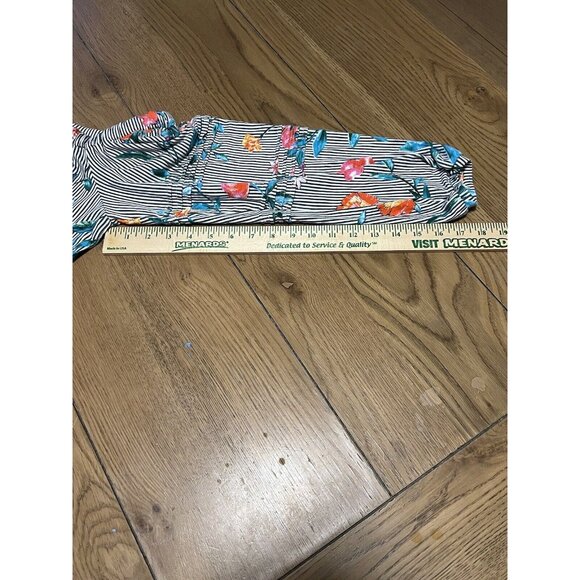 Daniel Rainn Floral Top Size M Elastic Neck Blouse Cottagecore Boho Peasant - Picture 5 of 10